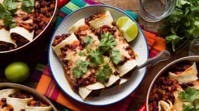 Enchiladas végétaliennes aux haricots noirs de tous les records, une fiesta de saveurs dans chaque bouchée