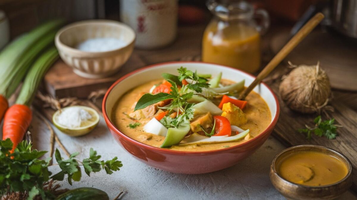 Évasion culinaire : curry thaï végétalien aux légumes et lait de coco