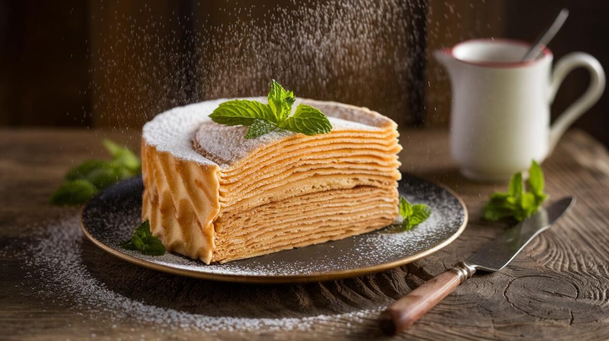 Gâteau de crêpes végétalien à la crème de marron : superposition de délices