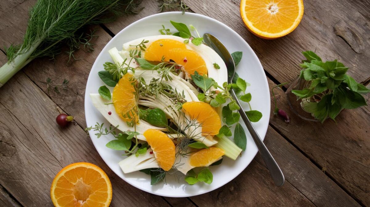 Instant fraîcheur : salade de fenouil et orange, symphonie végétalienne