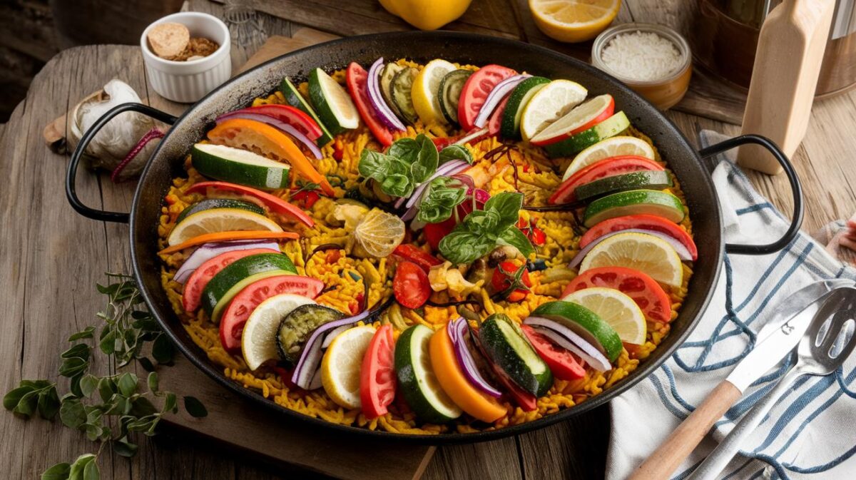 La paella végétarienne de tous les records la plus colorée et savoureuse