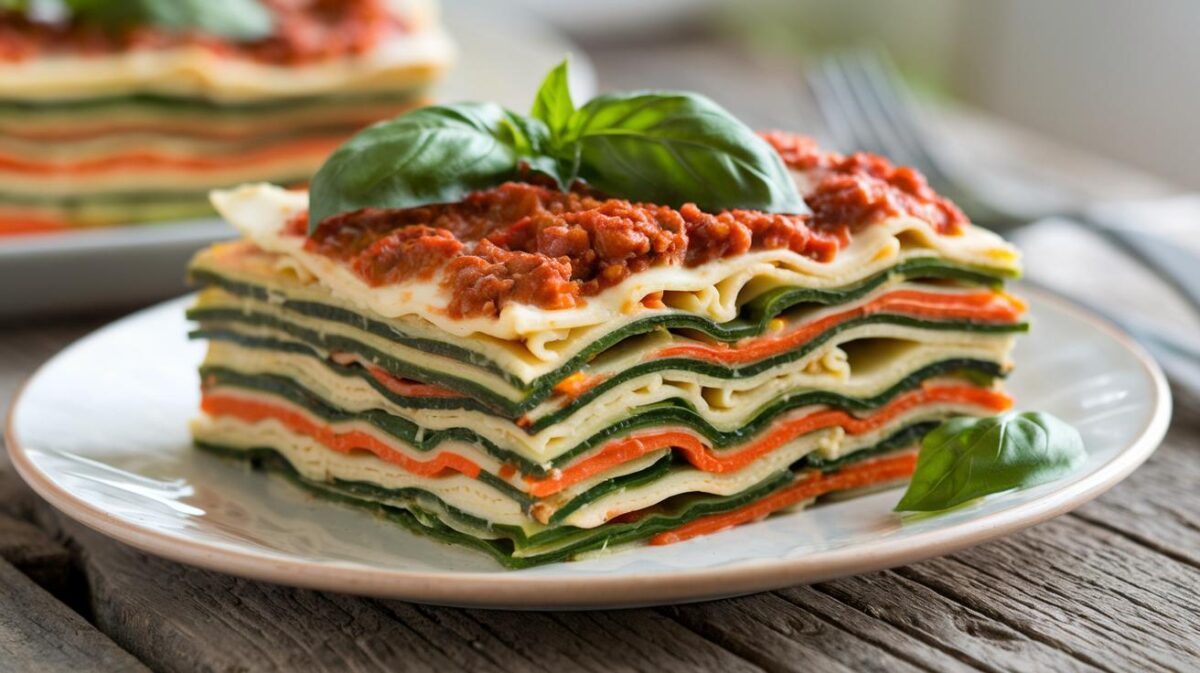 Lasagnes de légumes à la béchamel végane de tous les records, superposition parfaite pour un plaisir ultime