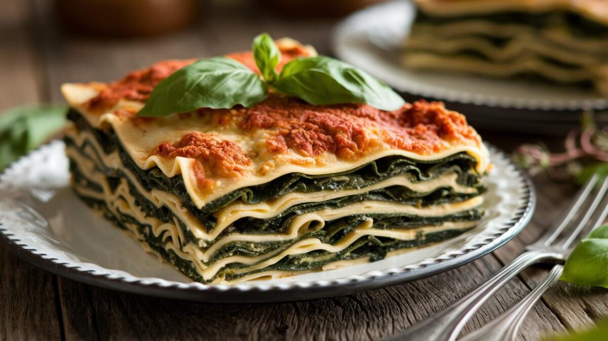 Lasagnes végétaliennes aux épinards et ricotta d'amande : une recette réconfortante