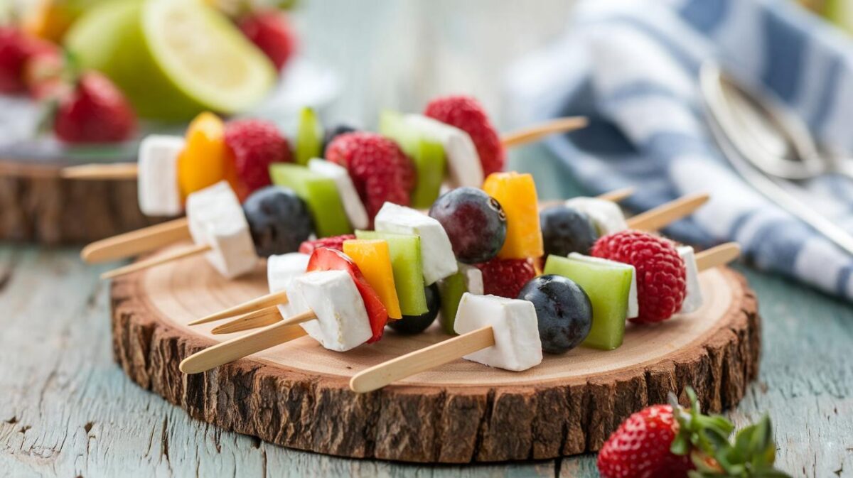 Les brochettes aux fruits et au fromage de chèvre : une explosion de saveurs facile à préparer