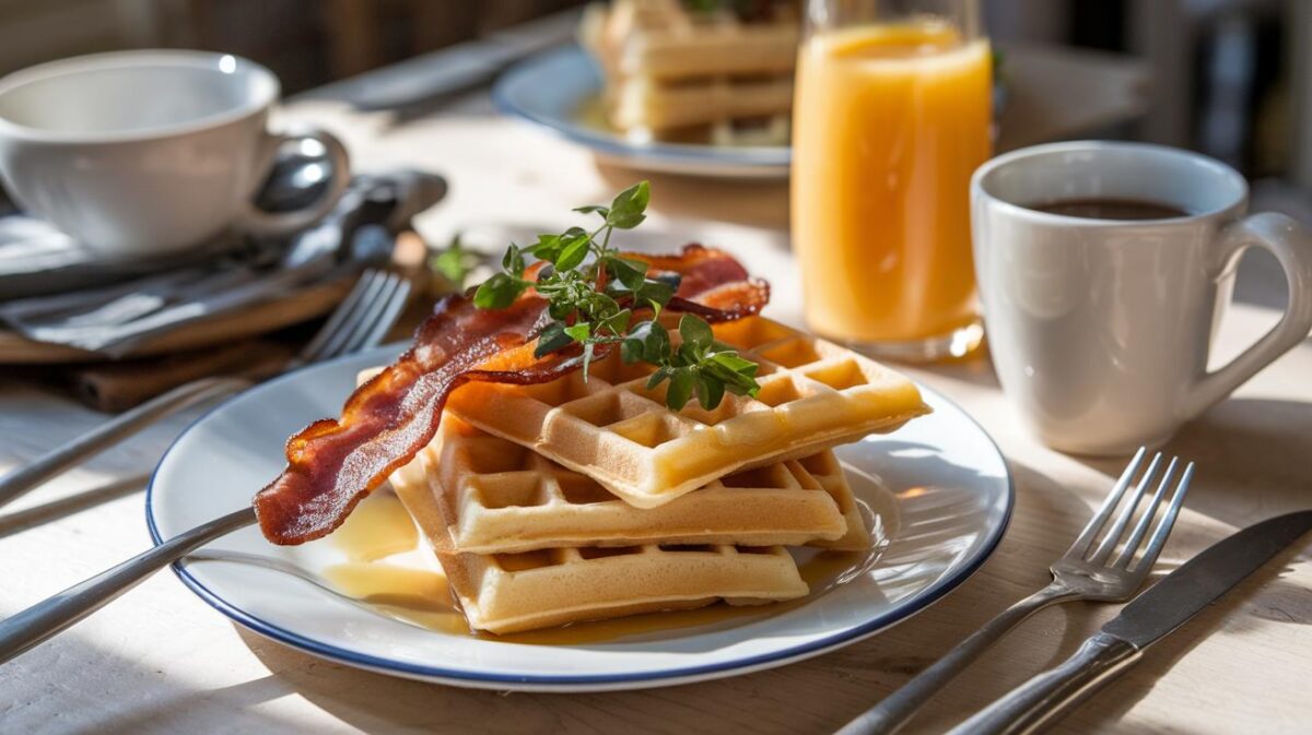 Les gaufres au bacon et cheddar : une recette gourmande pour égayer vos brunchs