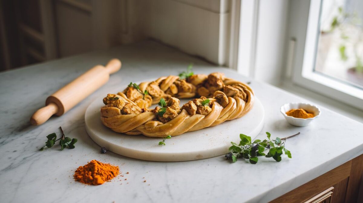 les secrets de la tresse feuilletée au curry de poulet : une recette simple pour impressionner vos invités