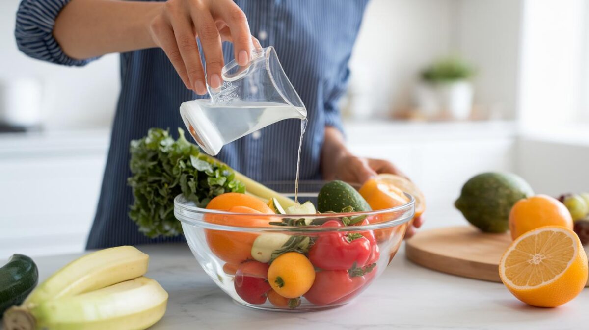 Les secrets dévoilés : Découvrez si le vinaigre blanc est vraiment votre allié pour nettoyer les fruits et légumes