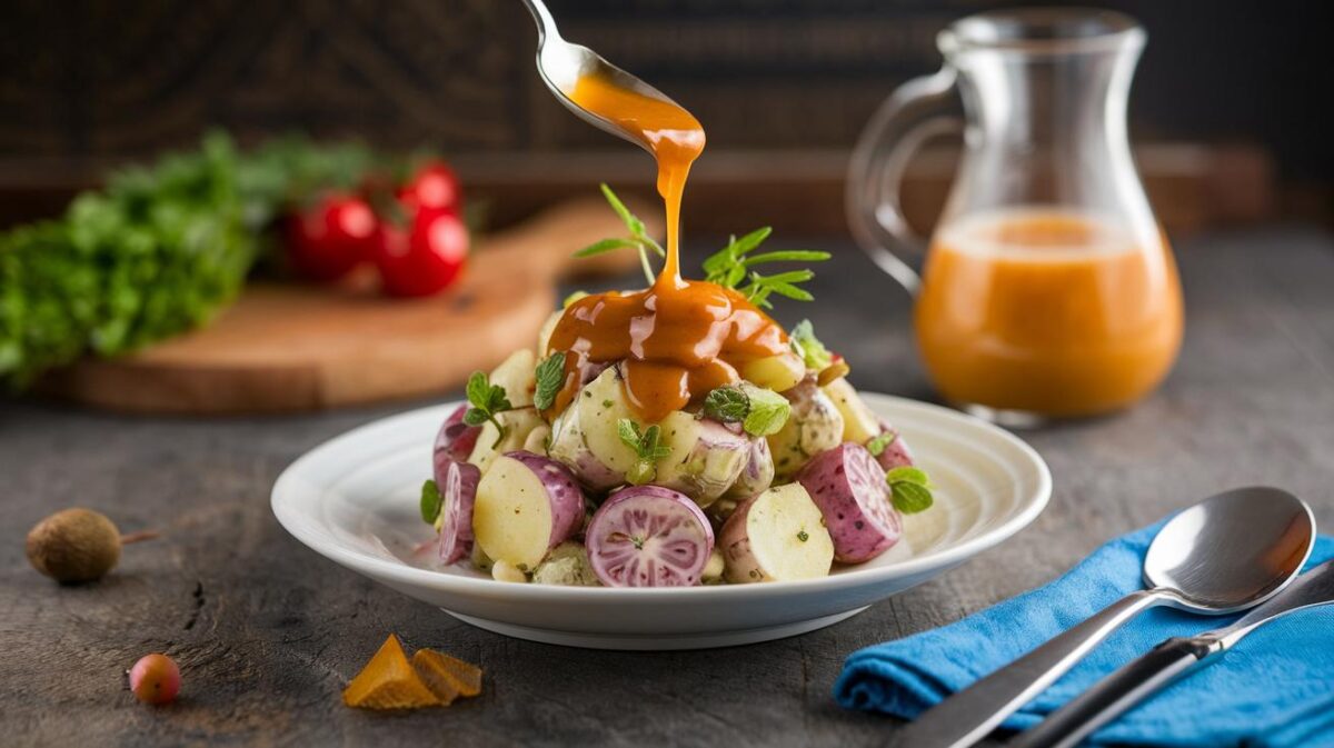 Les secrets dévoilés pour une salade de pommes de terre sublime grâce à une sauce extraordinaire