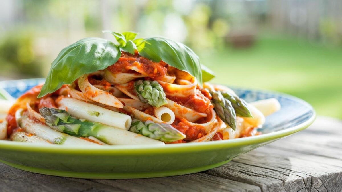 Les secrets d'un plat printanier: découvrez comment réaliser des pâtes aux asperges blanches et pesto de tomates