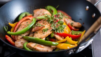 Les secrets d'un wok de poulet aux poivrons coloré et savoureux, une recette rapide pour égayer vos soirées