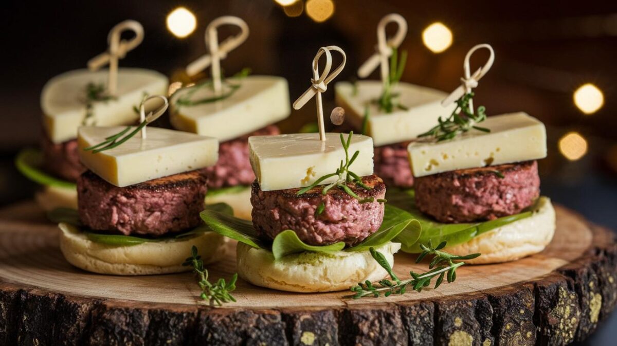 Les secrets gourmands des mini burgers à la tête de moine AOP, pastrami et confiture de cerises