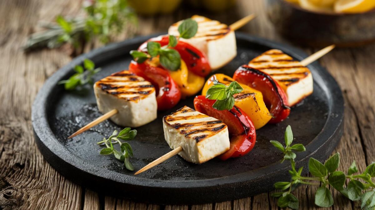 Les secrets pour réussir vos brochettes de halloumi grillé et piments : un délice simple et rapide