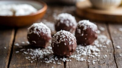 Petits délices : recette de truffes au chocolat végétaliennes et noix de coco