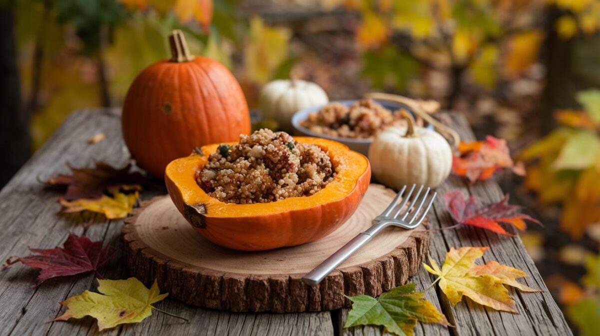 Plaisir d'automne : potimarron rôti et quinoa, un duo végétalien