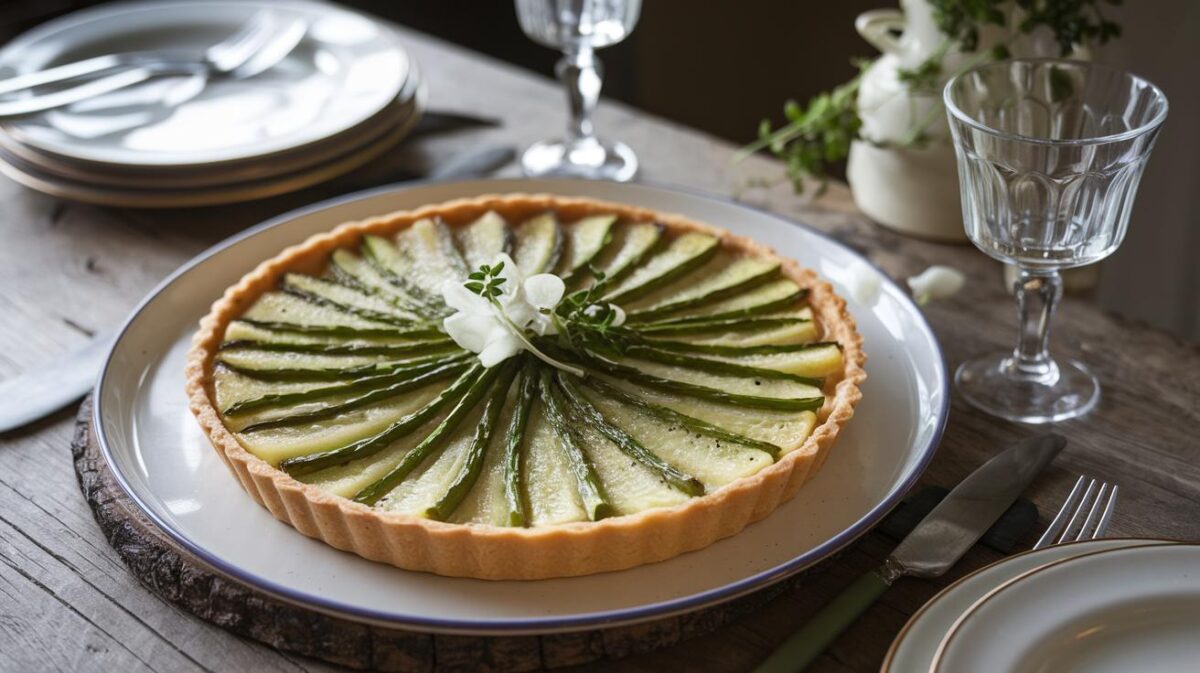 Redécouvrez les asperges avec cette tarte Tatin surprenante, un délice croustillant et crémeux à ne pas manquer