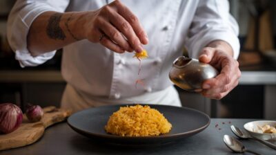 Redécouvrez les saveurs du Sud avec le riz de Camargue aux pistils de safran d'Hélène Darroze