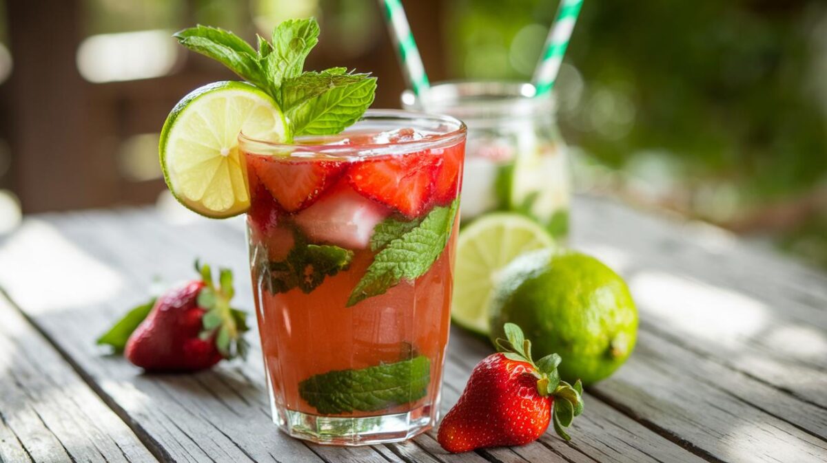 réveillez vos papilles avec un virgin mojito aux fraises frais et facile à préparer