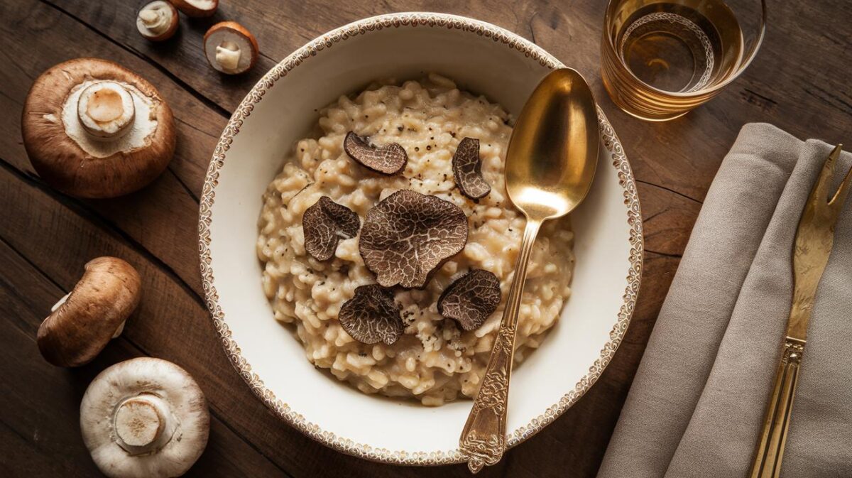 Risotto aux champignons et truffes de tous les records, un luxe gustatif inégalé