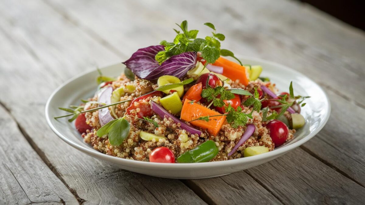 Salade tiède de quinoa rôti : une recette colorée pour égayer vos papilles et votre table