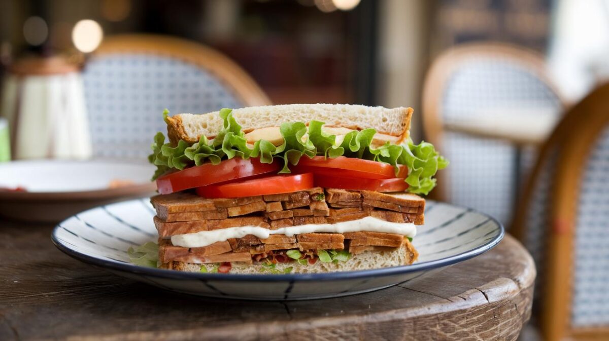 Sandwich au tempeh mariné de tous les records, un sandwich qui redéfinit les saveurs