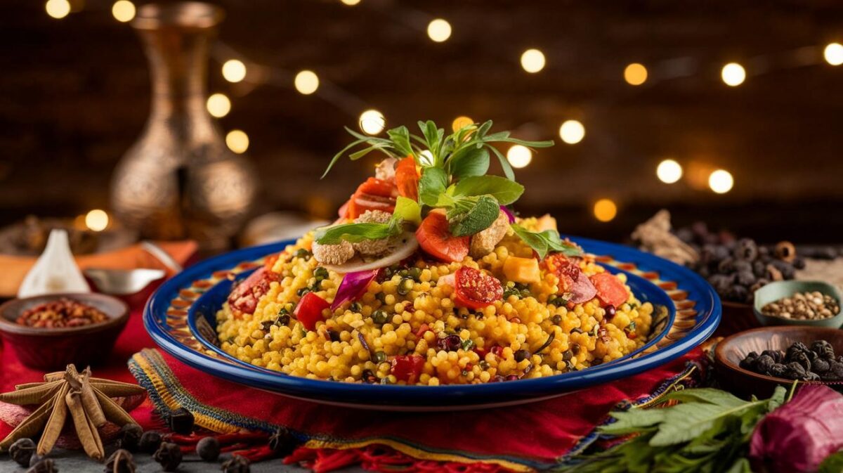 Saveurs d'Orient : couscous végétalien royal, festin sans frontières