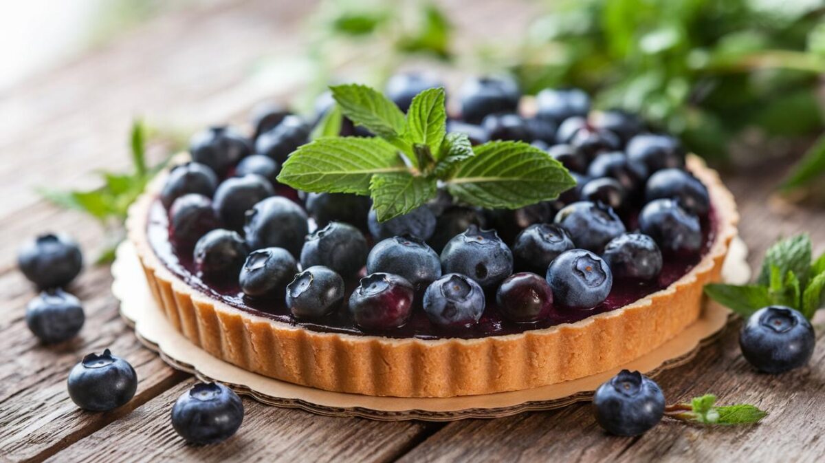 Séduction du dessert : tarte aux myrtilles végétalienne, plaisir bleu