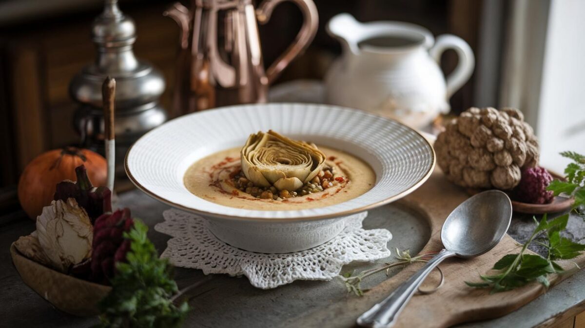 Soupe de topinambour et truffe de tous les records, un mélange de luxe et rusticité