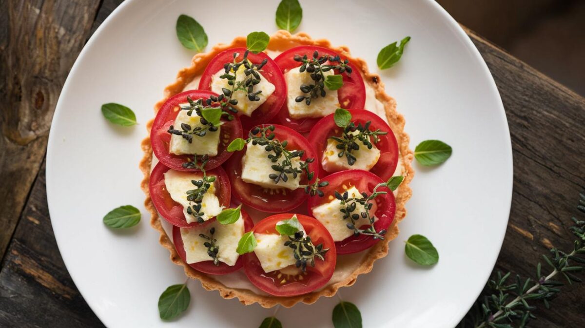 Tarte à la tomate et gorgonzola revisité par Julien Duboué : une fusion surprenante qui ravira vos papilles