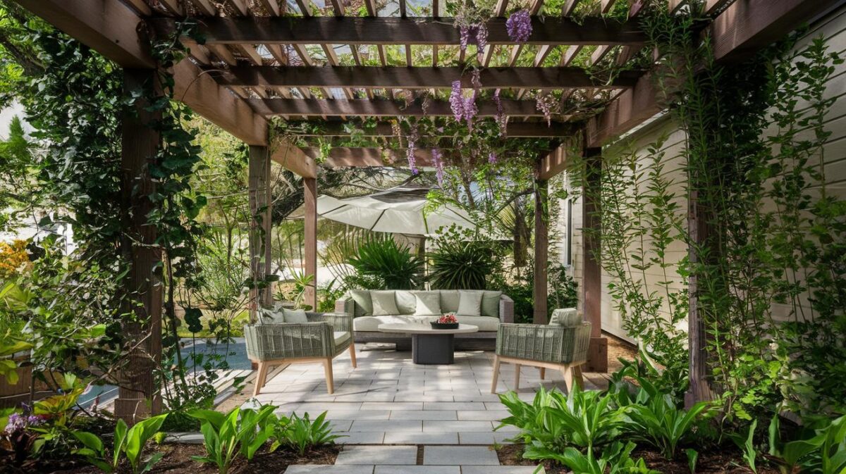 Transformez votre pergola en un oasis de verdure avec ces 6 plantes grimpantes essentielles