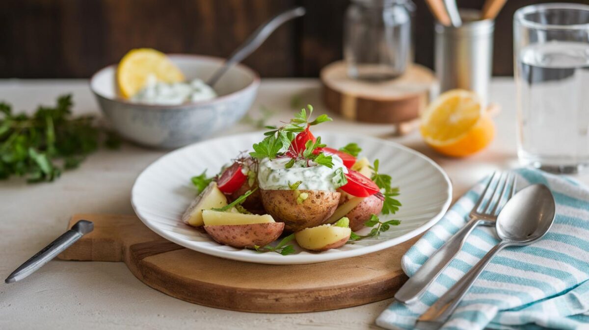 Transformez votre repas en un festival de fraîcheur avec notre recette de pommes de terre au tzatziki